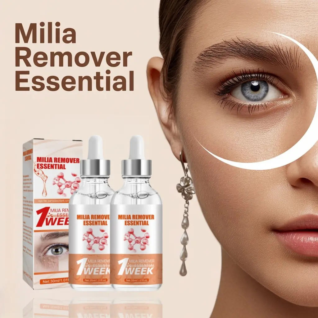 2 Milia Remover Treatment Serum, Natural Ingredients Natural Essence for Milia Eye Skin Care, Hydrating & Nourishing Formula for Smooth, Refreshed Skin Daily Moisturizer