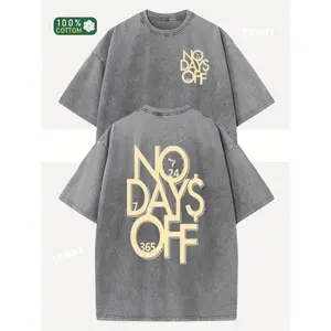 Washed -Letter Printed Pure, Oversized Shoulder Retro Street Basic Loose Hip-Hop Unisex Top, Autumn And Winter Distressed Washed T-Shirt, Short-Sleeved Round-Neck T-Shirt