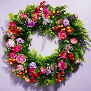 Spring & Summer Front Door Wreaths: Daisy & Lavender Decor, Wildflower Wreaths for Indoor/Outdoor Use - Farmhouse Wedding & Home Windows/Wall Decor，Two different wreaths Ornaments Decoration Sunflower