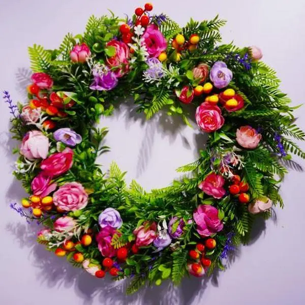 Spring & Summer Front Door Wreaths: Daisy & Lavender Decor, Wildflower Wreaths for Indoor/Outdoor Use - Farmhouse Wedding & Home Windows/Wall Decor，Two different wreaths Ornaments Decoration Sunflower