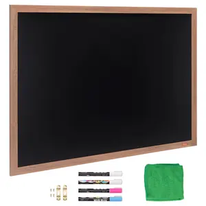 VEVOR Magnetic Chalk Board, Hanging Message Signs with Chalks, Vintage Chalkboard Sign, Rustic Brown Framed Calendar and Bulletin Combo Boards, 35x46, Kitchen, Home Decor, Wedding