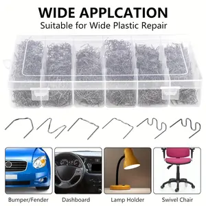 600 pieces of reliable quality welding nail set, bumper welding wire, hot welding nails with storage box, suitable for plastic welding, vehicle bumpers, dashboard lamp holders and daily plastic repairs, 0.6mm and 0.8mm welding kit, Welding Accessories