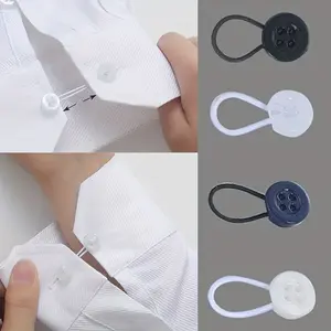 6pcs Multi-purpose elastic shirt button extender, waist extension button No nail no seam detachable cuff neckline Shirt extension elastic waistband Adjustable telescopic button adjustable cuff and neckline - a versatile preppy and casual style knitte