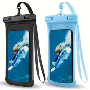 1 piece mobile phone waterproof bag outdoor swimming hot spring waterproof cover sealed diving bag inflatable bag mobile phone waterproof bag