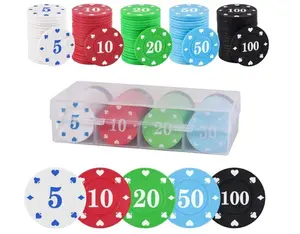 Plastic Poker Chips Set with Storage Box for Blackjack, Texas Hold'em, Night Poker Games