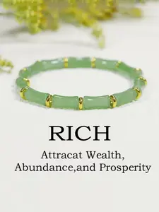 Women's Chinese Style Bamboo Knot Lucky Bracelet, Artificial Crystal Beads, Joint Design, Ideal New Year Gift, All Seasons Accessory, Elegant Jewelry Bracelet