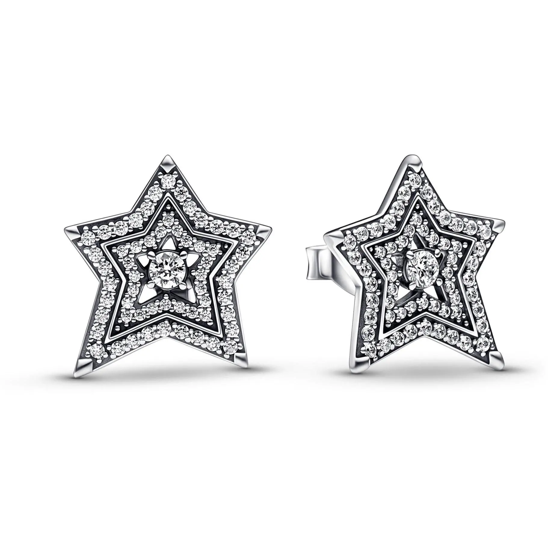 Pandora Celestial Asymmetric Star Stud Earrings 292415C01