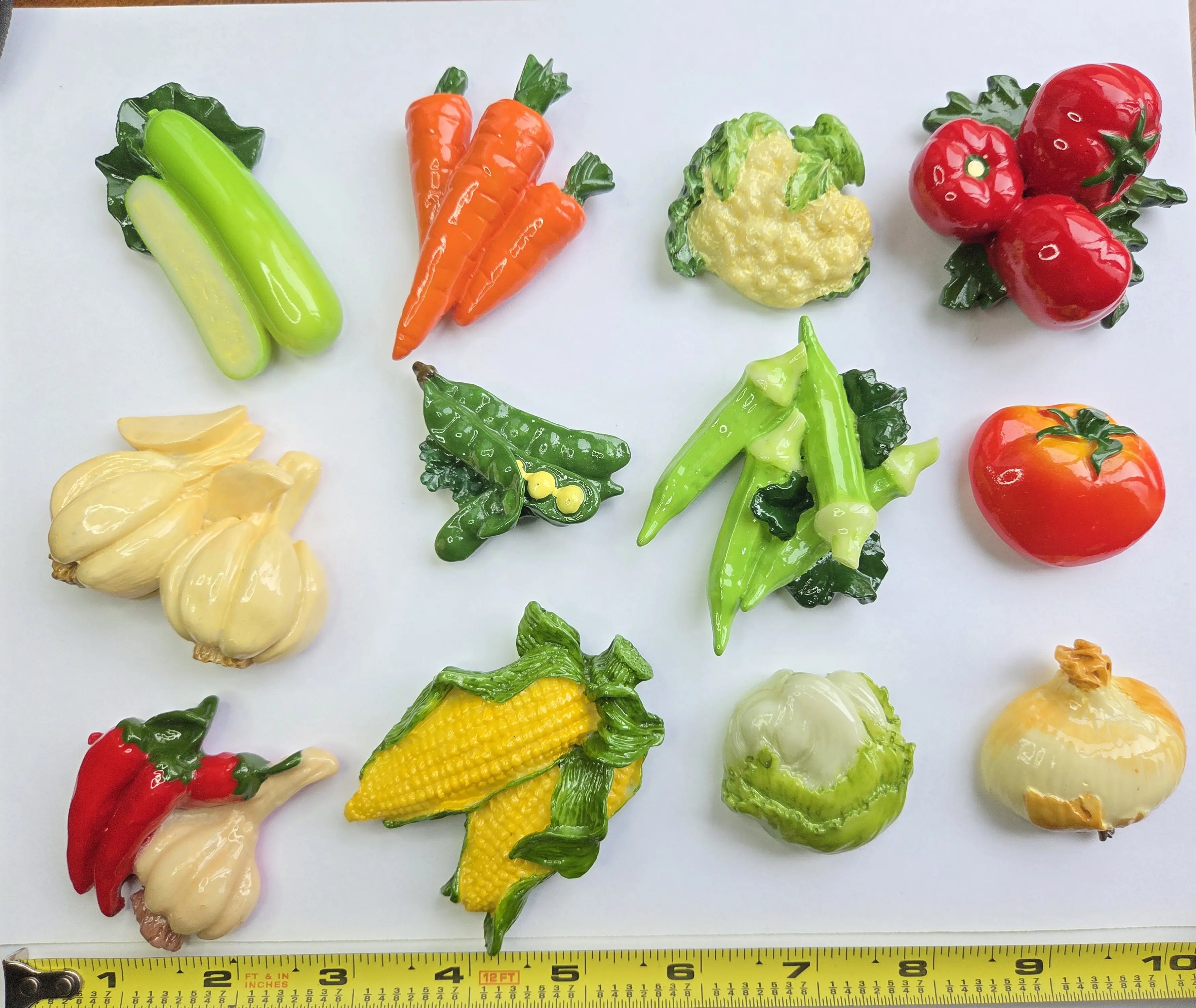 Cute Vegetable Magnets for Fridge – 12-Piece Kitchen Set