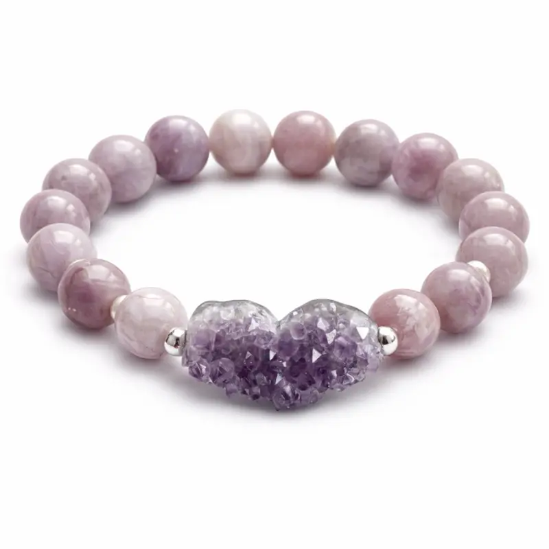 Madagascar Rose Quartz and Raw Druzy