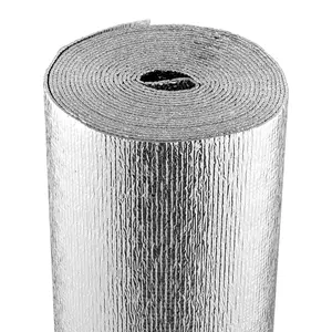 Double Reflective Insulation Roll With Foam Core Radiant Barrier 300 In By 48 In By 1/8 In For Attic Roof Wall Applications, Energy Efficient Heat Shield, DIY Home Improvement Projects, Thermal Insulation Solution