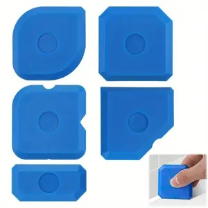 10pcs Sealant Finishing Tool Kit with 23 Reusable Shapes, Multi-Edge Seam Scraper for Kitchen, Bathroom & Ceramic Floors, Blue