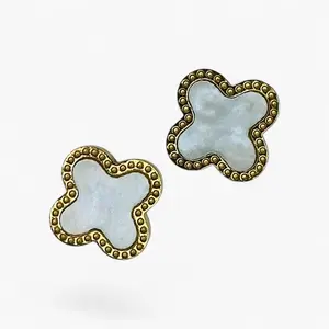 White Clover Stud Earrings