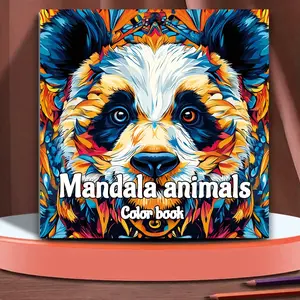 Adult Mandala Animal Coloring Book - Realistic Doodle Art Therapy Drawing Pad, Stress Relief Creative Reusable Sketchbook