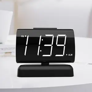 Jombo 1.8-Inch LED Digital Clock with 90° Rotation - Red Display Screen, Adjustable Angle, Modern Desk Alarm Clock