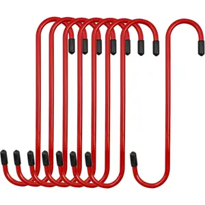 Caliper Hanger Hooks, Durable Steel, Red  Coated with Rubber Tips, for Automotive Work on  Axle and Suspesion Systems - 8 Pack
