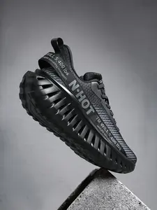 Men's Large Size Comfortable Outdoor Casual Athletic Shoes, Unique Design, Thick Sole, Soft Inner Lining, Hollow Out Sole, All Seasons, Sneaker