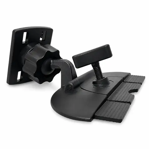 CD Slot Car Holder - 1 Pack Dashboard Mount Accessory with 4-Button Lock, 360° Rotate, Road Vibration-Resistant, Universal Fit, Tool-Free Easy Install, Wireless Clip-On GPS Auto Accessory for Road Trips, Parking, Navigation
