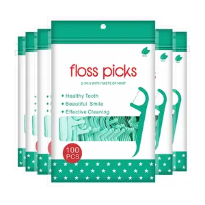 Mint Flavor Deep Cleaning Dental Floss Sticks, Disposable Oral Care Tools, Portable Travel & Daily Use, Fda Registered, 100/600 Pack