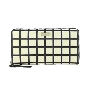 Kate Spade Bridgewater Drive Neda Plaid Print Slim Continental Zip Wallet - Women's Durable Zip Closure Wallet for Luggage, Bags Use, Durable Wallet