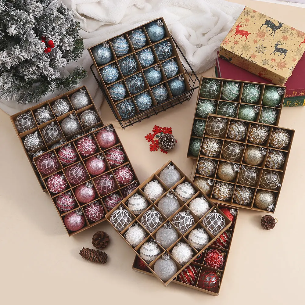 6cm Modern Simplicity Plastic Silver Christmas Tree Decoration Ball, Exquisite Design Festive Gift for Home Festive & Party Supplies
