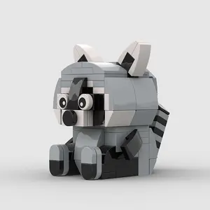 119pcs Little raccoon Building Blocks Model Set, Classic Animal Moc Toy, Kids Educational Creative Toy, Perfect Gift for Birthday Halloween Christmas