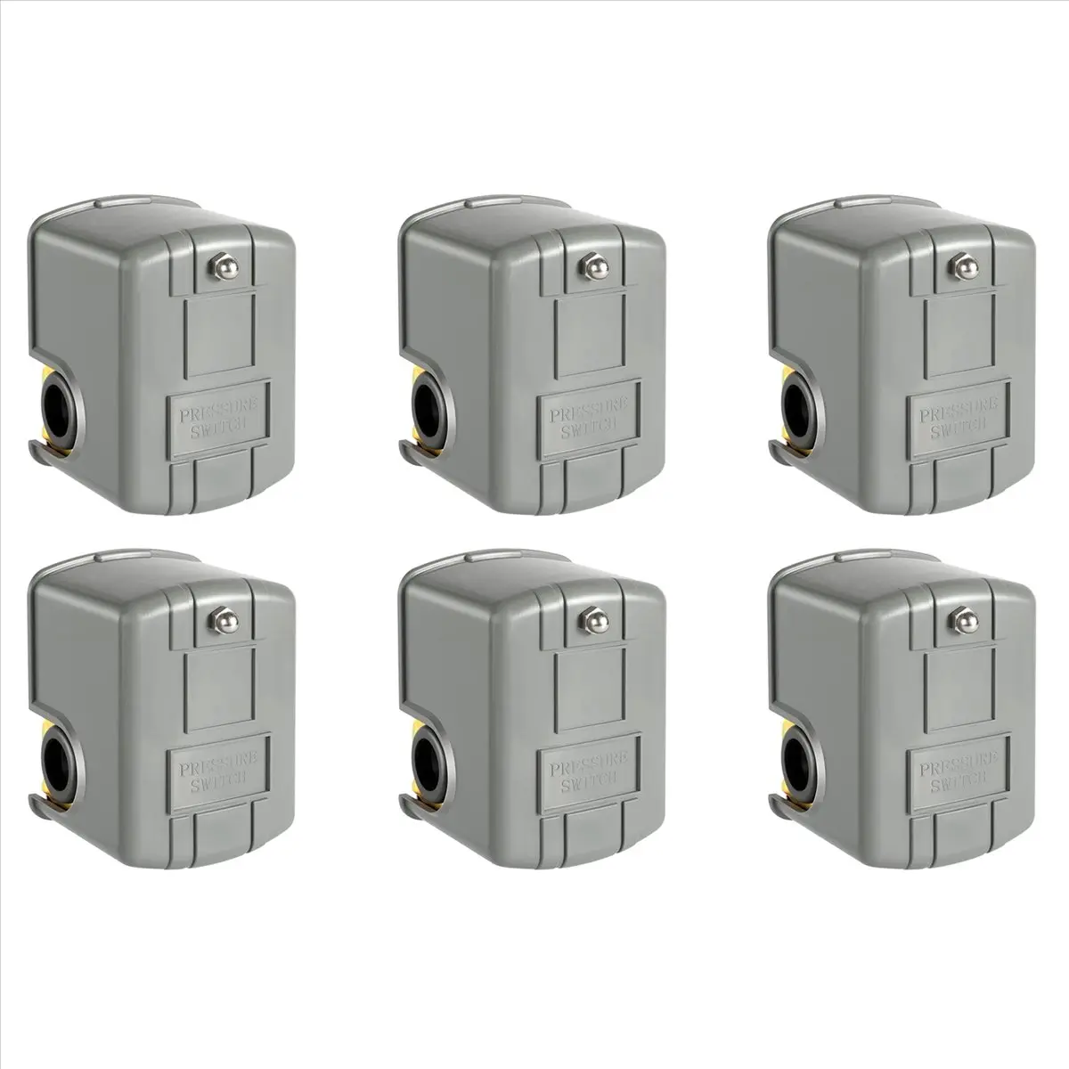 Bulk Pack Well Pump Pressure Switch (6X), 40-60 Psi Adjustable Differential Pressure, 1/4 in Female NPT Threads, Plastic Body Water Control Component for Home Supplies