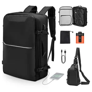 【SummerFinds】VEVOR Vacuum Travel Backpack, 80L, Expandable Vacuum Seal Compression Travel Backpack with Pump, with TSA-Approved Lock, Airback Vacpack, Water-Resistant Carry-On Suitcase Luggage, for Business, Black
