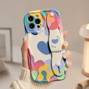 This heart-shaped phone case with wrist strap completely eliminates the worry of "slipping hands." Made of TPU material, it's suitable for iPhone 17/16/15/14/13/12/11/Xs/X/Plus/Pro/Max and can be given as a gift to friends, family, or couples.