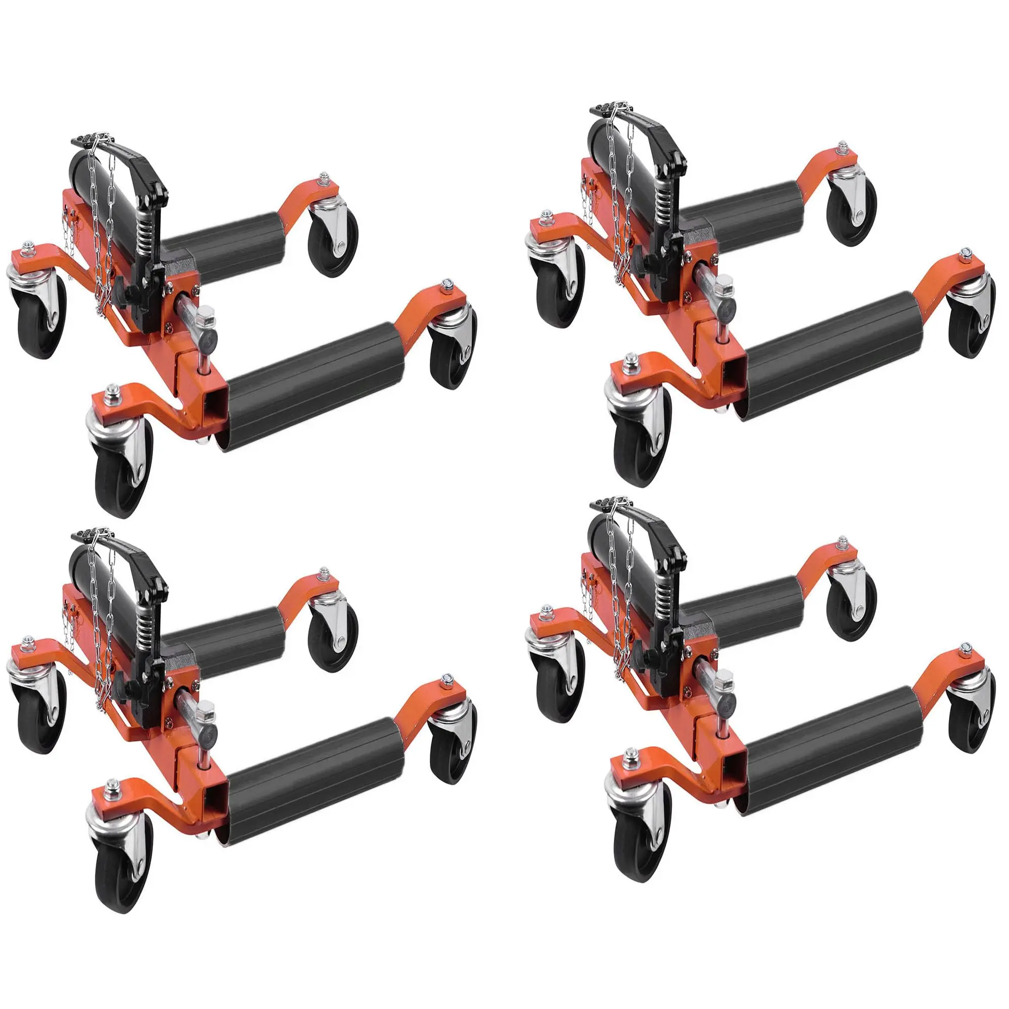 GARVEE 4PCS Car Wheel Dolly with Hydraulic Tire Jack, 1500 lbs Capacity, 360° Rotating 4-Inch Ball-Bearing Casters, Vehicle Positioning Tool for Trucks, Cars, RVs, 360° Rotating Casters