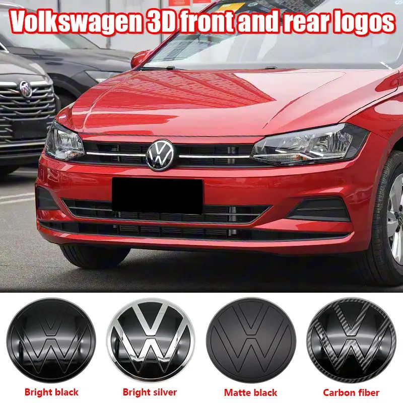 Volkswagen Car Front & Rear Emblem, Hood Decoration, Scratch Resistant, Durable, Replacement Badge, Fits Polo 2019-2014 & All Vw Models