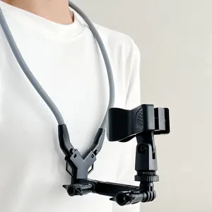 Phone Neck Mount Stand, Silicone Adjustable Shooting Tool, Universal Design, Secure Carry, Easy Access, Ideal for Cycling and Hiking