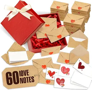 【Mother's Day Gift】60 Pcs Self-Sealing Envelopes + Blank Love Notes | Romantic Gift for Weddings, Valentine’s Day & DIY Crafts