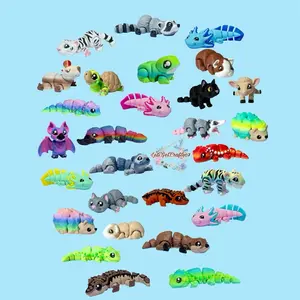 Palm Sized Animal Buddies/ 3D Printed Articulating figurines - Ideal for Pet Lover Collection, Gifts, Easter Decor & Desk Decor | Bearded Dragon, Hedgehog, Opossum, Guinea Pig,Tiger, Capybara, Turtle, lobster