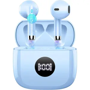 Earbuds,  Ear Buds LED Power Display Headphones Bass Stereo,  Earbuds in-Ear Noise Cancelling Mic, 40H Playback Mini Case IP7   Earphones for Android iOS