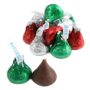 Christmas Hershey’s Kisses – Milk Chocolate Candy, Bulk Holiday Foil Treats 1, 2, 3, 5 & 10 lbs