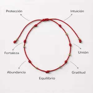 Red String Bracelet 7 Knots Adjustable