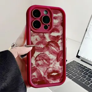Coquette Red Lip Phone Case, Thickened Soft TPU Silicone Cover, Full Protection Shockproof Phone Accessory, Multi-Model Fits iPhone 17 16 15 14 Pro 13 12 11 X Max Plus Air Mini