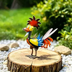 1pc, Metal Rooster Outdoor Statue, Multi-Color Animal Art Courtyard Decoration, Tabletop Ornaments Statue Decoration Crafts, Suitable For Outdoor Lawn, Garden Sculptures Statues, Desktop Statue