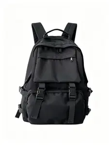 Classic Casual Minimalist Style Backpack, Solid Color Design, Fashion Versatile, Large Capacity Multi-Pocket, Adjustable Shoulder Strap, Suitable For Outdoor Sports, Travel, Commuting, Student, Shopping And Other Occasions, An Ideal Schoolbag.