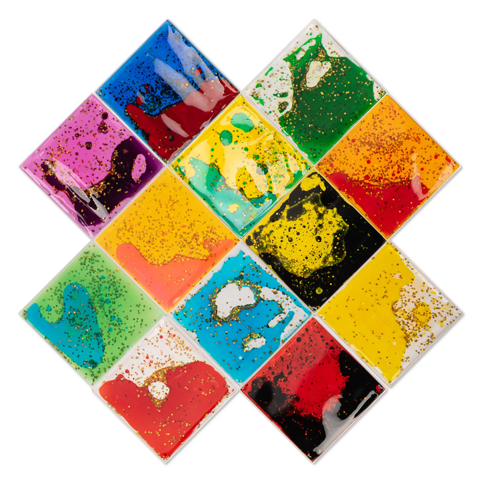 Art3d Liquid Fusion Sensory Hexagon Vinyl Play Mat - Eco-Friendly Durable Soft Gel, 0-Install Setup, Play Mat for Babies, Baby Toys, Sensory Activity Board, Kids Toys, Cool Gifts for Kids, Nursery Rug