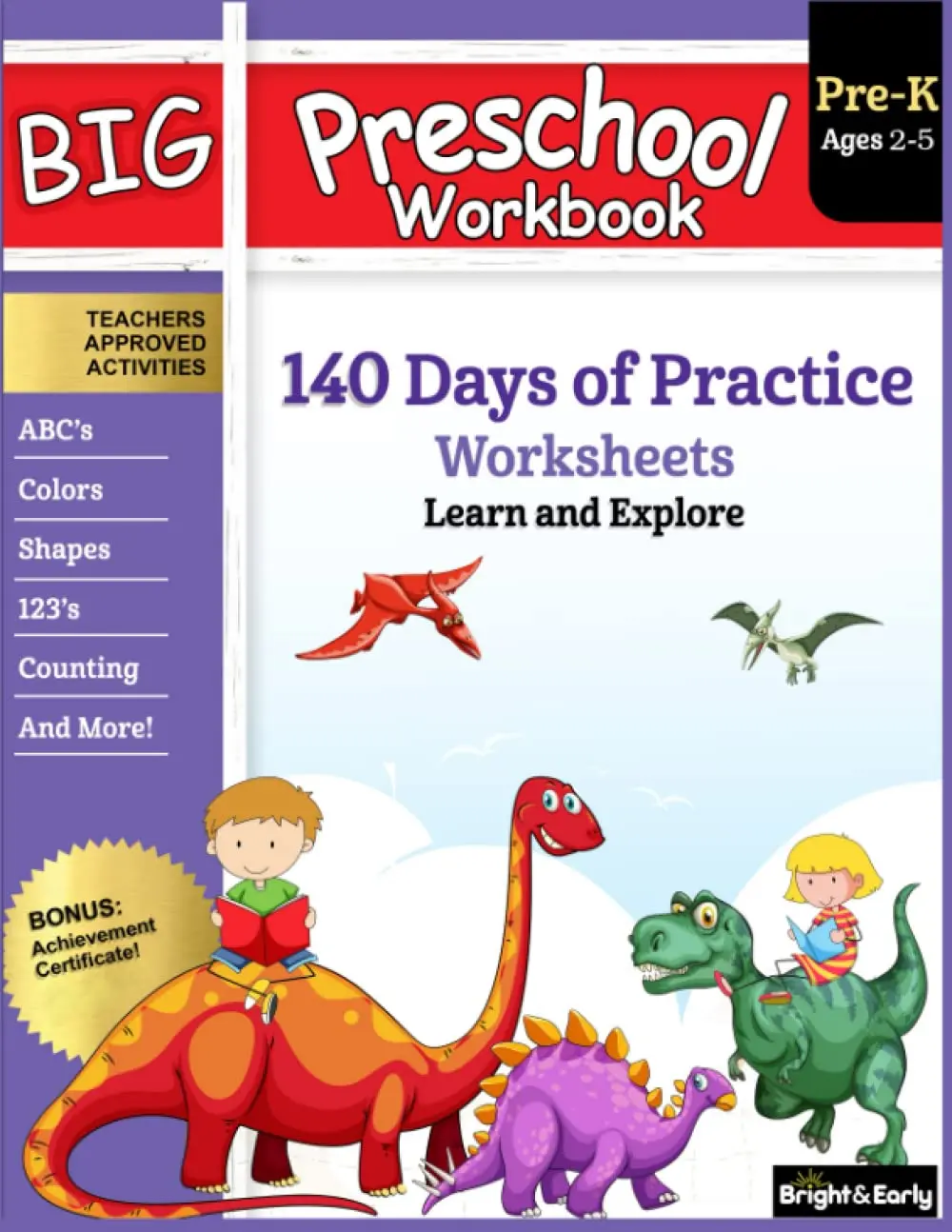 Big Preschool Workbook: Ages 2-5, 140+ Worksheets of PreK Learning Activities, Fun Homeschool Curriculum, Help Pre K Kids Math, Counting