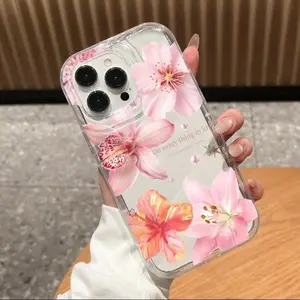 Floral Pattern Flower Phone Case, Anti-drop Cellphone Protective Case, Total Protective Shockproof Mobile Phone Cover Protection for iPhone 11/12/13/14/15 Pro Max, Smartphone Casing
