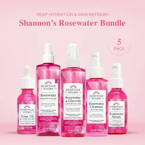 Shannon's Rosewater Bundle - Rosewater Mist, Rose Water and Glycerin, ⁠Rosewater Cleanser, ⁠Rosewater Serum and Rose Oil