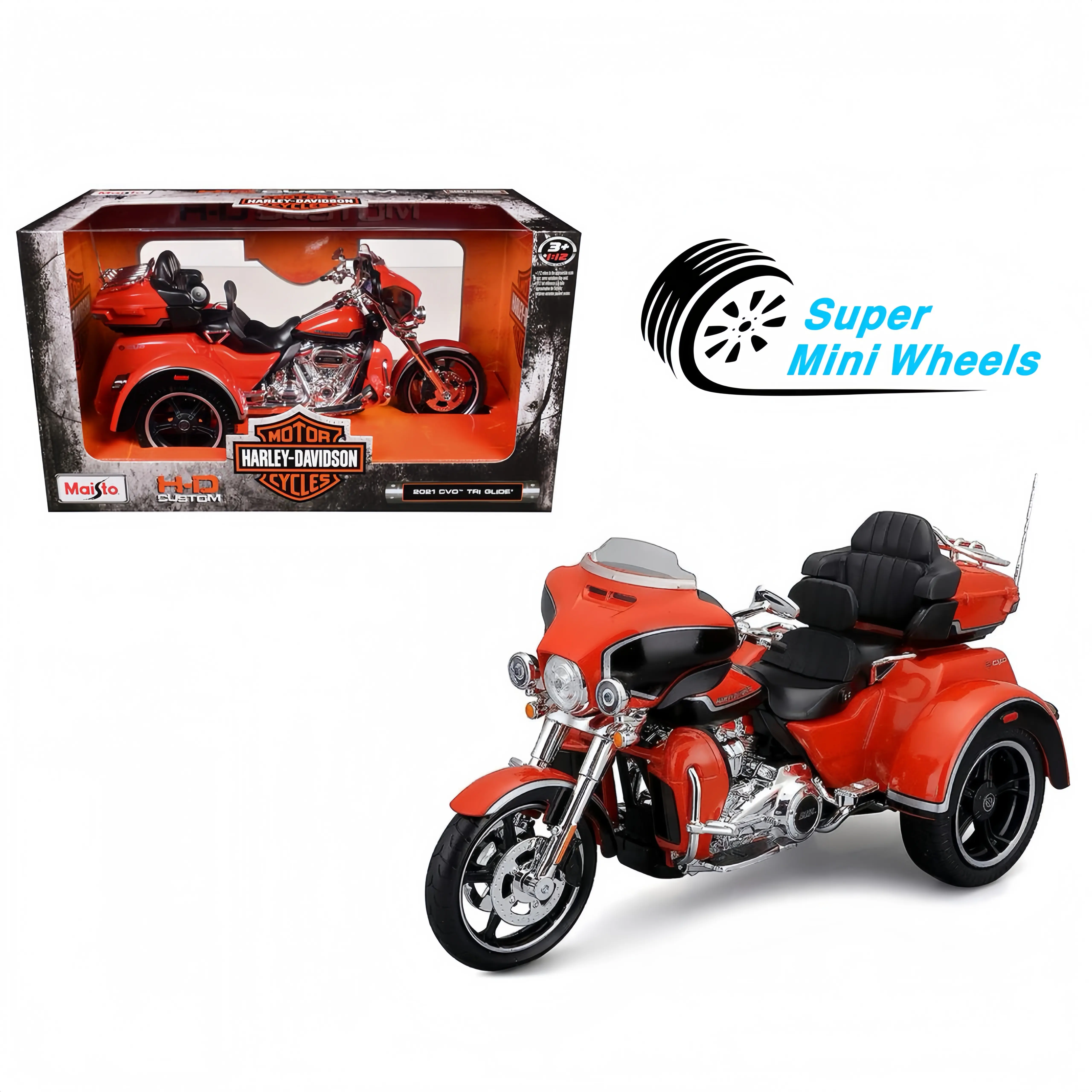 Maisto 1:12 Harley-Davidson 2021 CVO Tri Glide – Orange – H-D Custom Motorcycles