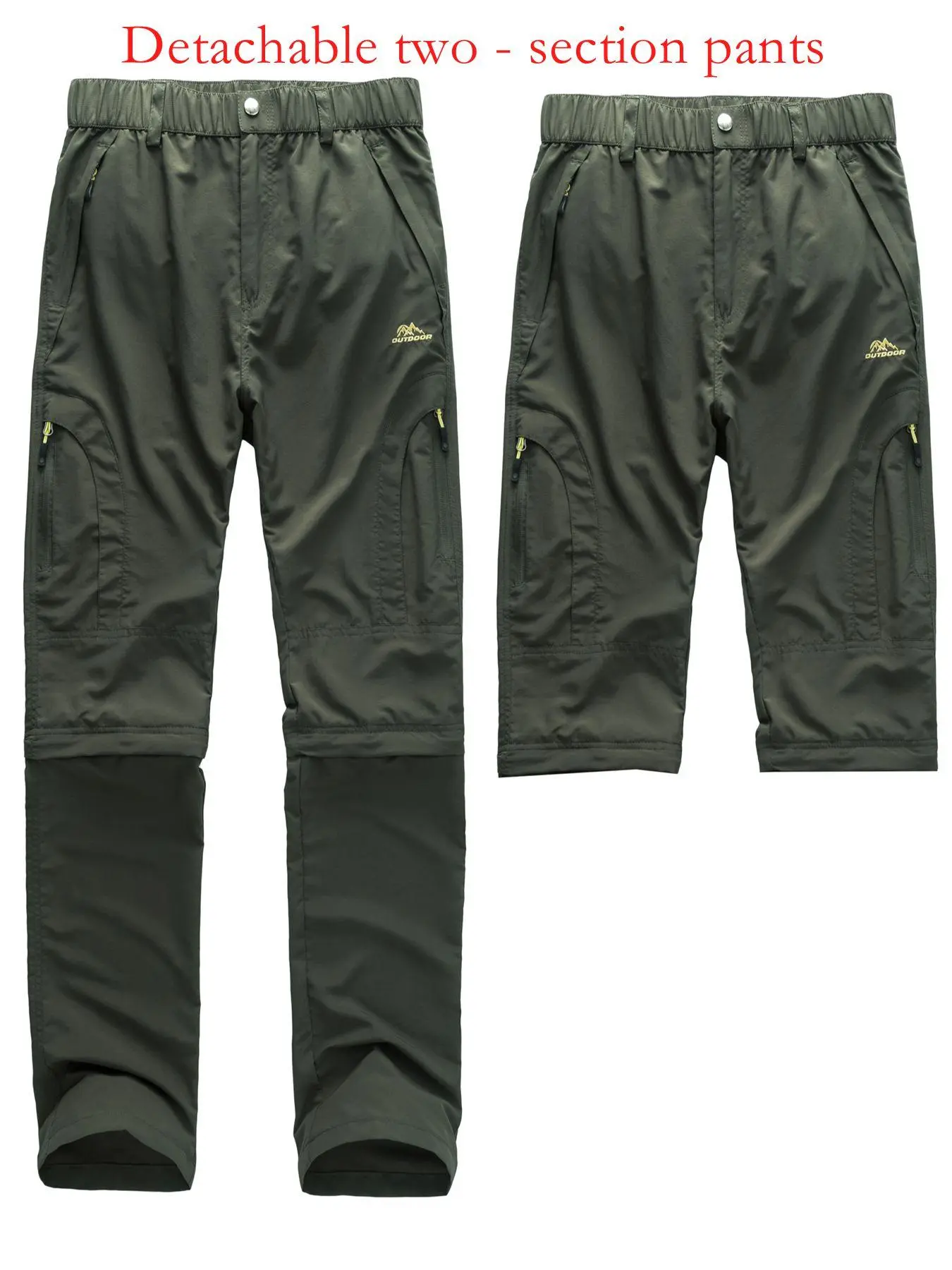 Men's Detachable Zipper Pocket Cargo Pants Casual Cargo Style, Regular Fit Casual Comfy Breathable Straight Leg Trousers Athletic Activewear for Outdoor Hiking, Men's Bottoms for All Seasons, Menswear