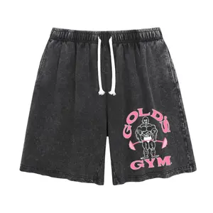 Wayii Fashion Unisex Trendy Print Acid Washed Cotton Shorts, Breathable Gym & Daily Wear Sweat Shorts with Elastic Waist & Pockets baggy comfy outdoorfun