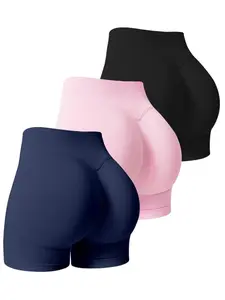 Women's High Waist Quick-Dry Sport Shorts, Seamless Athletic Shorts, Soft Seamless Knit, Comfortable Gym & Outdoor Wear, Spring Summer Fashion