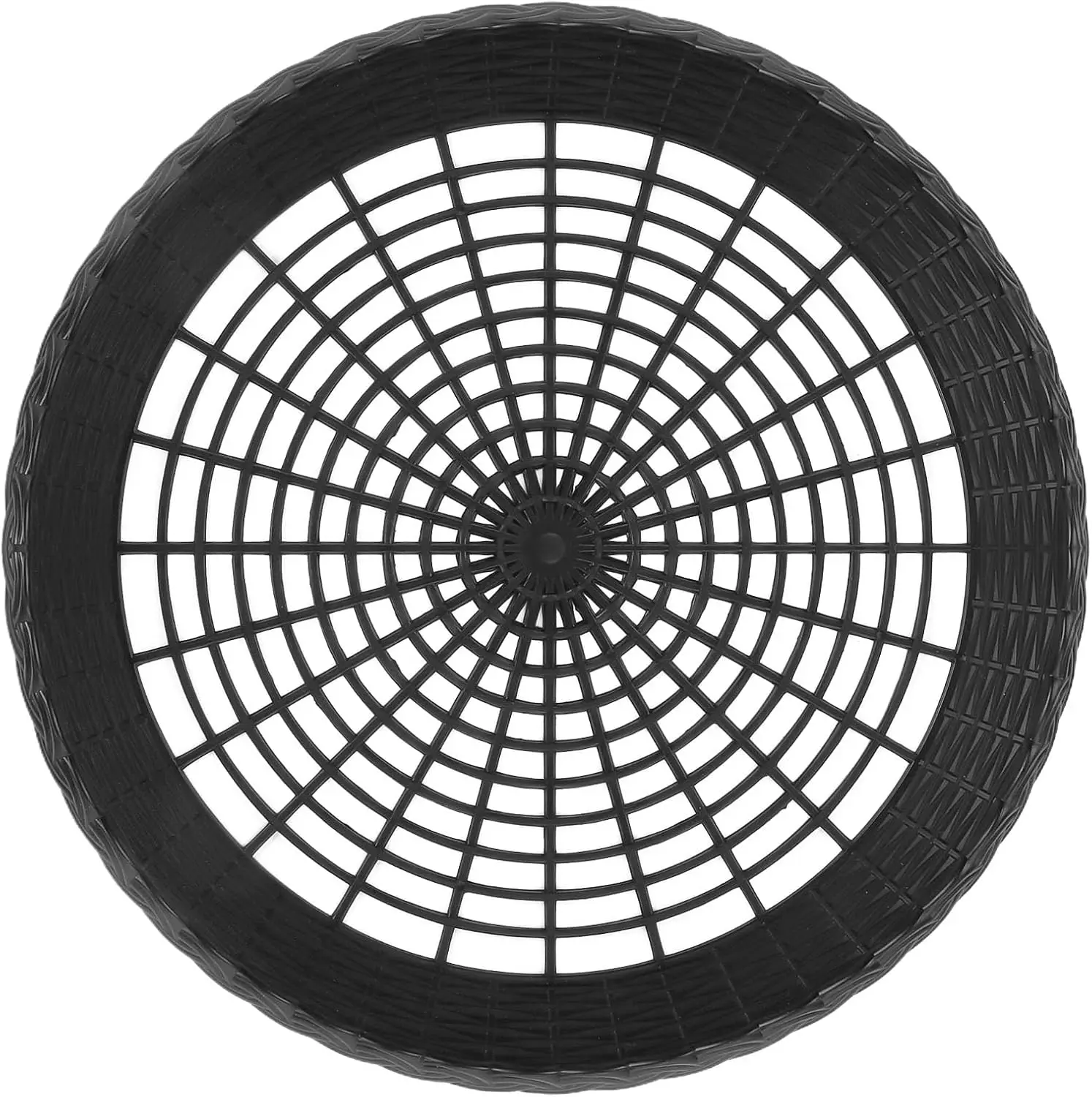 Reusable Plastic Paper Plate Holders, 9 Inch Round Paper Plate Holders Woven Paper Plate Holder Black Plastic Heavy Duty Supports for Party BBQ Picnic Supplies, Pack of 4