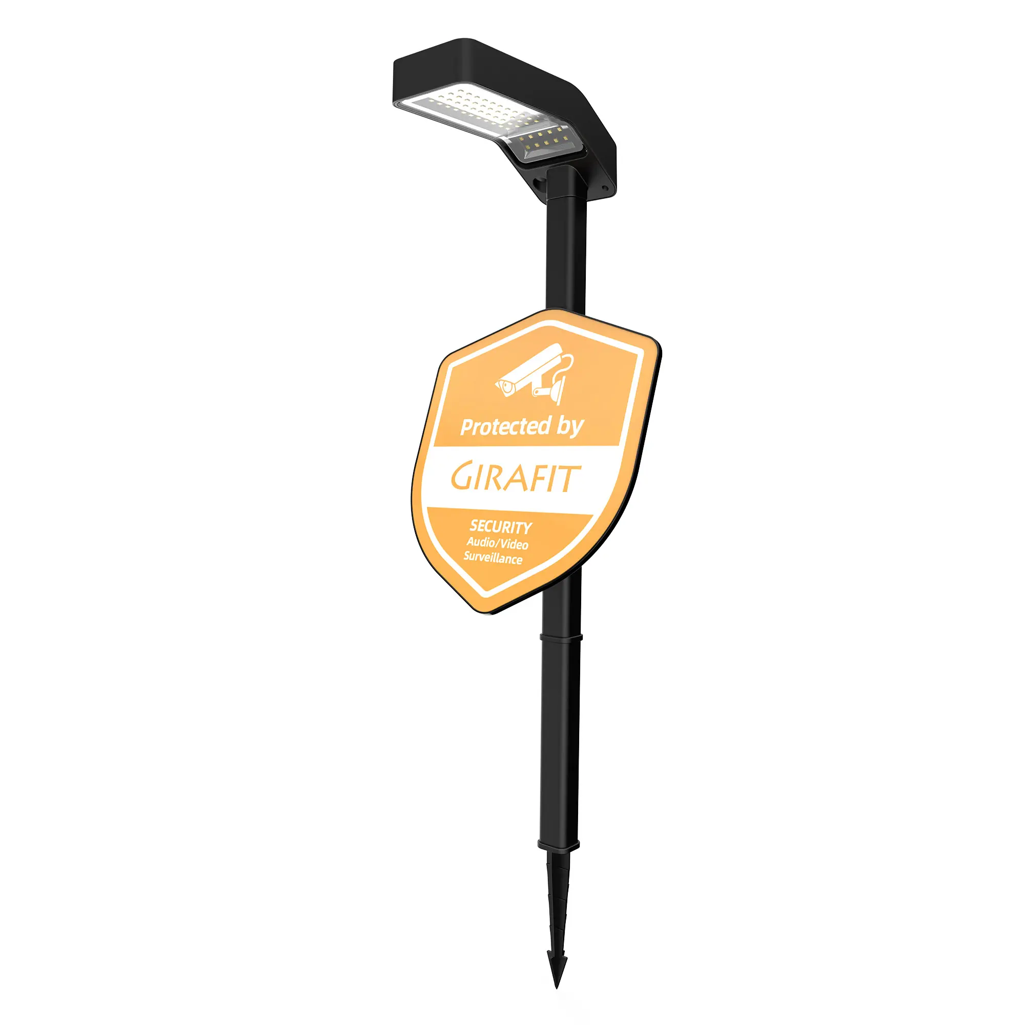 Girafit Solar Security Sign, Spot Lights Outdoor for Yard Garden Pathway Landscape, Auto On/Off, IP65 Weatherproof