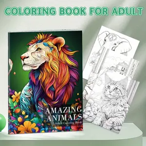 New Animal Theme Coloring Book, A4 Thickened, 32 Different Animal Patterns, Easy to Use, perfect for casual fun, home, school activities, and great for Halloween, Christmas, New Year parties, Valentine's Day, and other holidays.